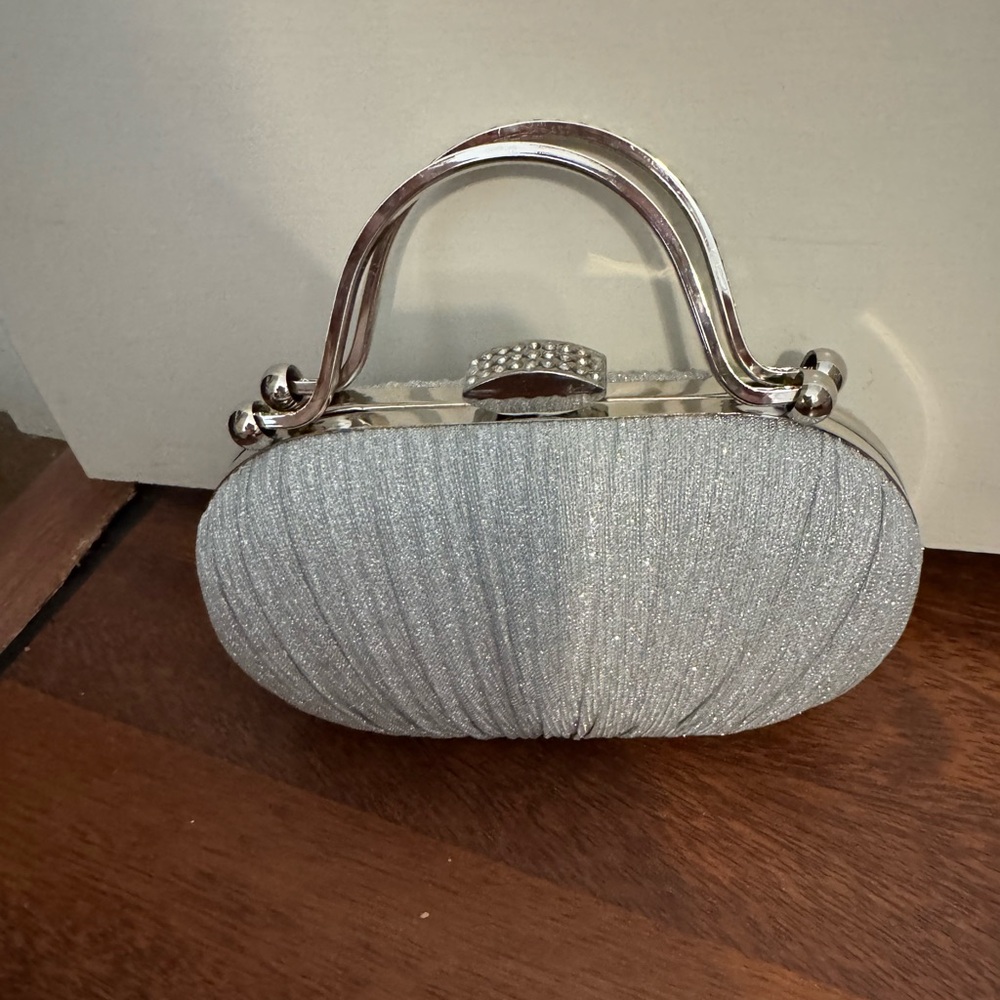 Elegant Silver Clutch Bag NEVER USED
